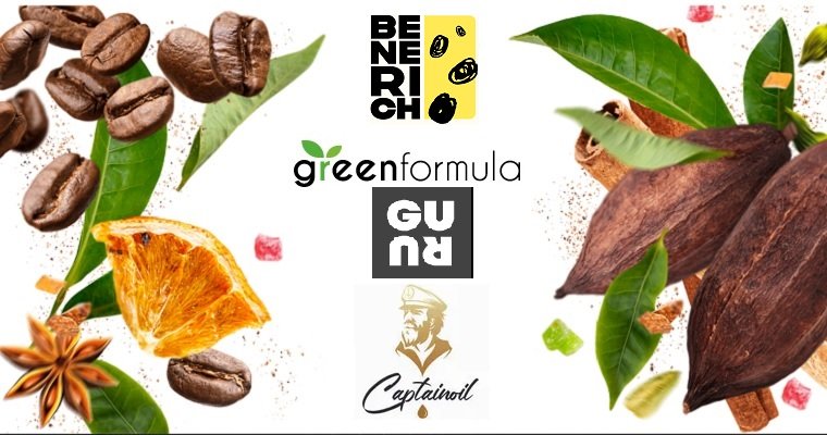Логотип Greenformula; Guru; Captainoil; Benerich; Kronly